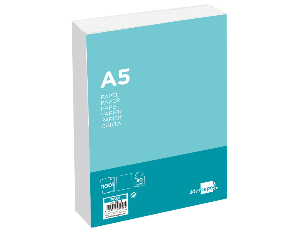Papel de escrita 80 grs. liderpapel, liso a5, 100 folhas ( Imagem 4 de 12 ) - Preview
