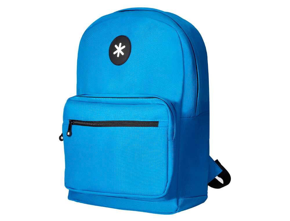 Mochila para portatil 15,6/' antartik com pega e bolso frontal com fecho cor azul 320x140x430 mm ( Imagem 4 de 19 ) - Preview