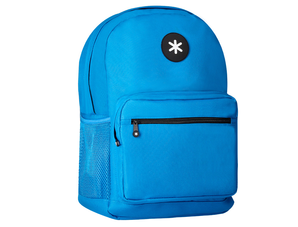 Mochila para portatil 15,6/' antartik com pega e bolso frontal com fecho cor azul 320x140x430 mm ( Imagem 5 de 19 ) - Preview