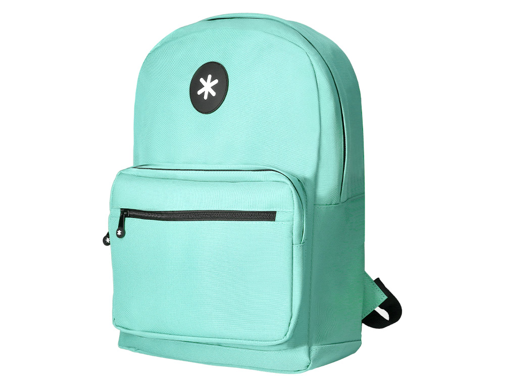 Mochila para portatil 15,6/' antartik com pega e bolso frontal com fecho cor verde menta 320x140x430 mm ( Imagem 3 de 20 ) - Preview