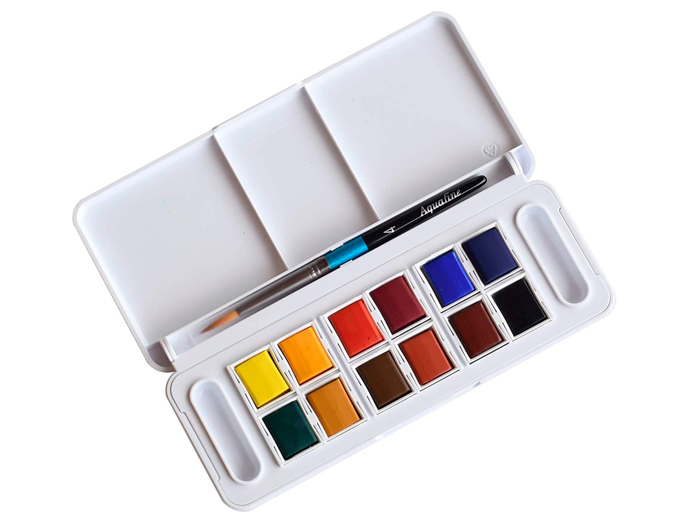 Aguarela daler rowney aquafine travel conjunto com pincel caixa de 12 cores sortidas ( Imagem 4 de 4 ) - Preview