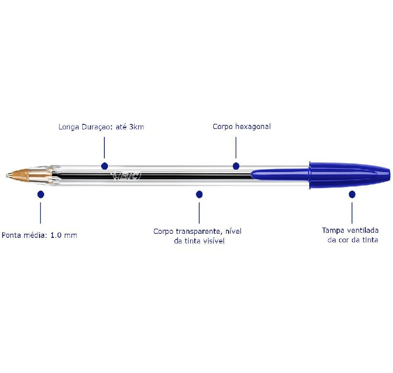 Esferográfica Bic Cristal Original, 5 unidades de cor Azul ( Imagem 4 de 5 ) - Preview