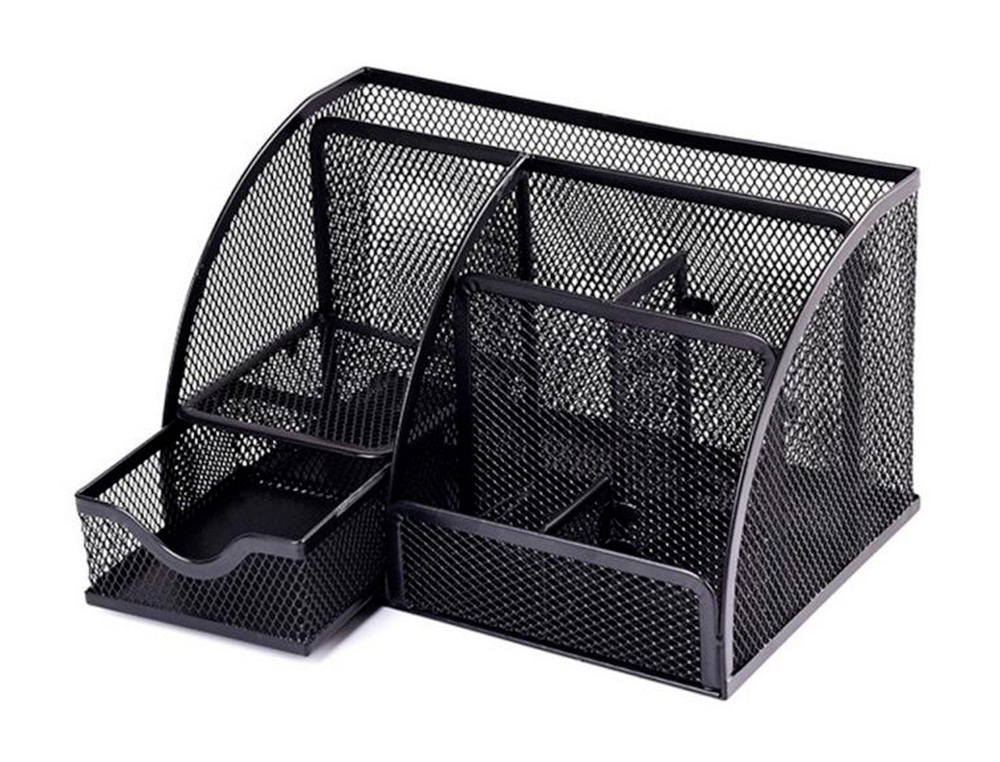 Organizador de secretaria q-connect metalico curvo cinza com 5 departamentos 220x140x130 mm ( Imagem 5 de 7 ) - Preview