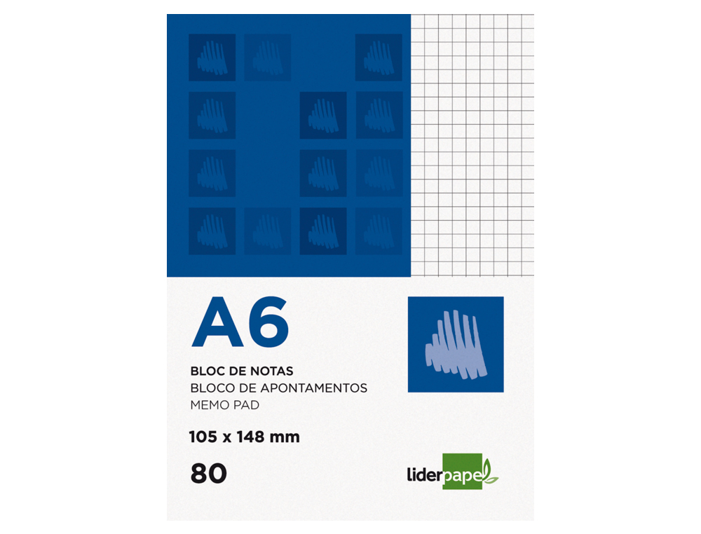Bloco de apontamentos liderpapel din a6 80 f quadriculado ( Imagem 4 de 16 ) - Preview
