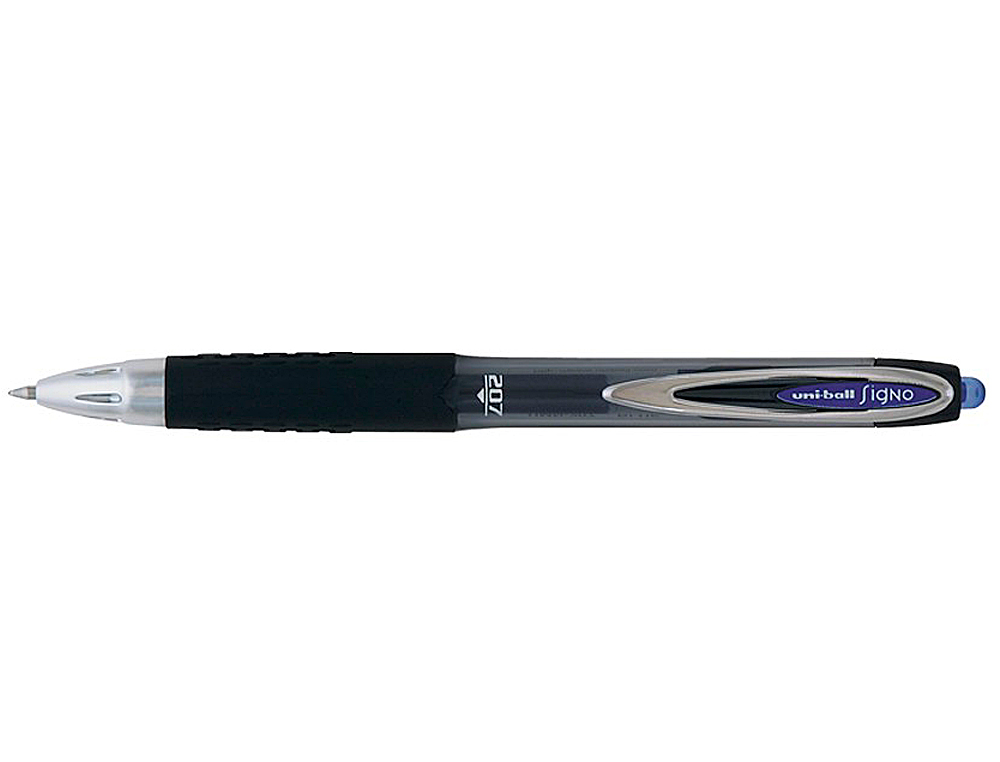Esferográfica uni-ball roller; umn-207 retratil, 0,7 mm. Cor azul ( Imagem 3 de 4 ) - Preview