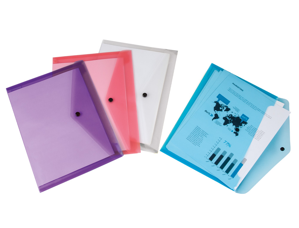 Pasta liderpapel porta documentos fecho de mola din-a4 pack de 4 cores sortidas ( Imagem 2 de 5 ) - Preview