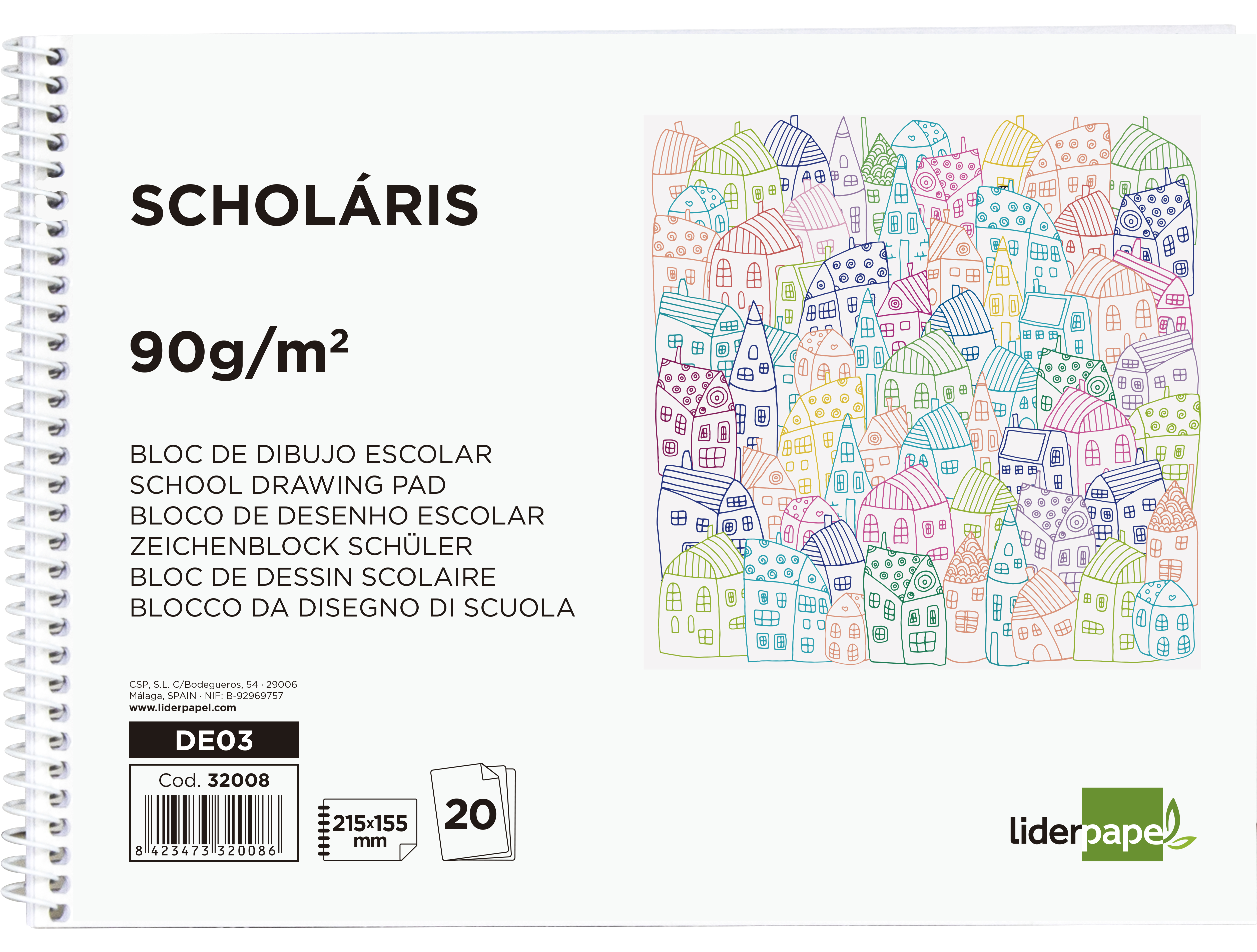 Bloco de Desenho Liderpapel. 20 Folhas, Tamanho 155 x 215 mm. 90 gr. ( Imagem 4 de 10 ) - Preview