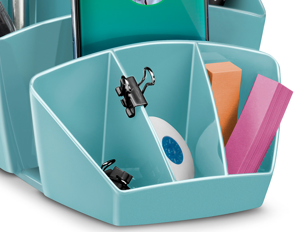 Organizador de secretaria cep riviera plastico 8 departamentos cor verde agua 143x158x93 mm ( Imagem 2 de 3 ) - Preview