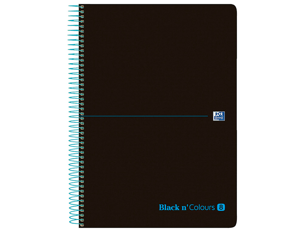Caderno espiral oxford ebook 8 capa de plástico din a4+ 160 f quadricula 5 mm black'n colors turquesa ( Imagem 3 de 11 ) - Preview