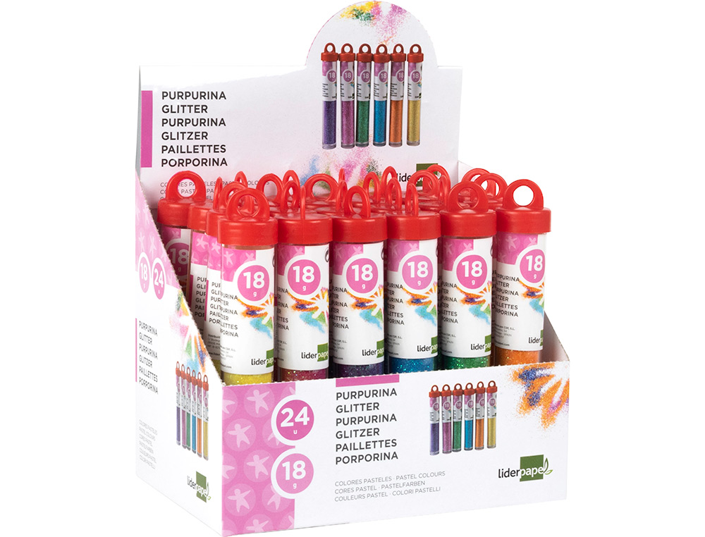 Purpurina liderpapel fantasia cores metalicas pastel frasco de 18 gr ( Imagem 3 de 6 ) - Preview