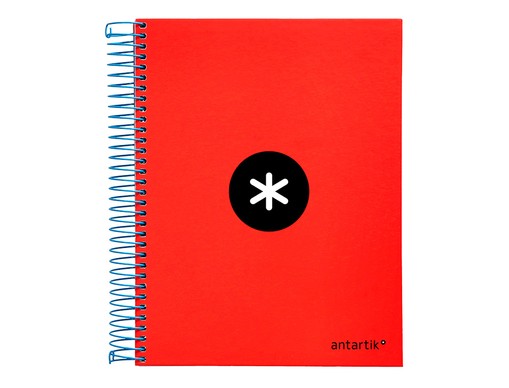Spiral notebook, Liderpapel Din A5, Antarctica brand, 120 sheets, 100gsm paper, 5mm grid, 5 color bands, red color. ( Imagem 2 de 12 ) - Preview