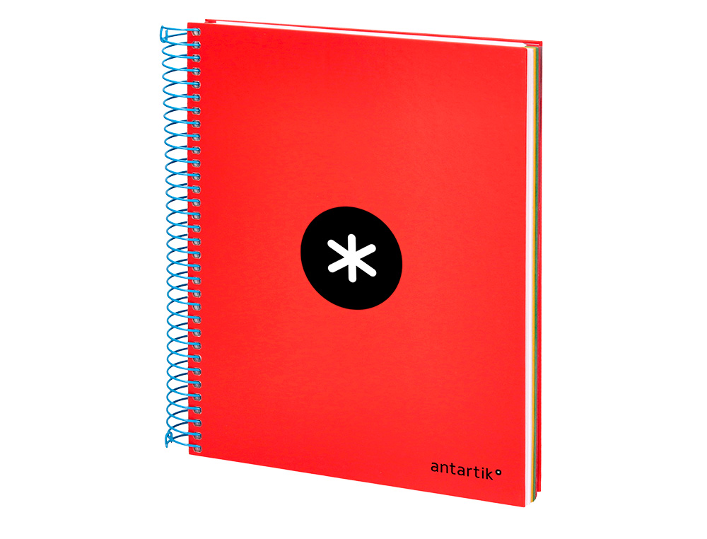 Spiral notebook, Liderpapel Din A5, Antarctica brand, 120 sheets, 100gsm paper, 5mm grid, 5 color bands, red color. ( Imagem 5 de 12 ) - Preview