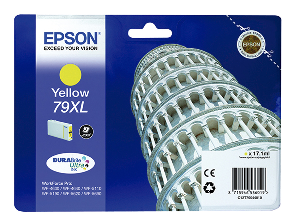 Epson 79xl 900p WF 4630 / 4640 / 5110 / 5620 / 5690 / 5690 Yellow Ink Cartridge -2,000 pages ( Imagem 2 de 3 ) - Preview