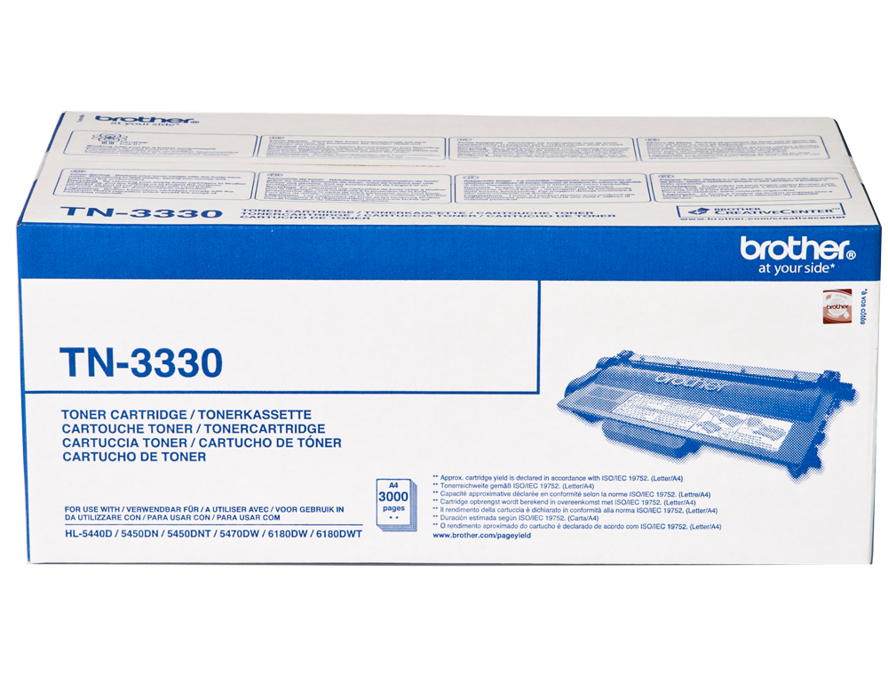 Toner brother tn-3330 para impressoras hl-5440d/5450dn/5470dw/6180dw - 3.000 pag ( Imagem 2 de 6 ) - Preview
