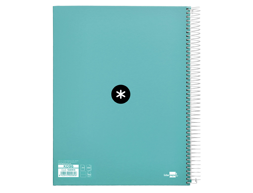 Caderno espiral liderpapel din a4 antartik capa forrada 120f 100 gr pautado 5 bandas 4 furos cor menta ( Imagem 4 de 16 ) - Preview