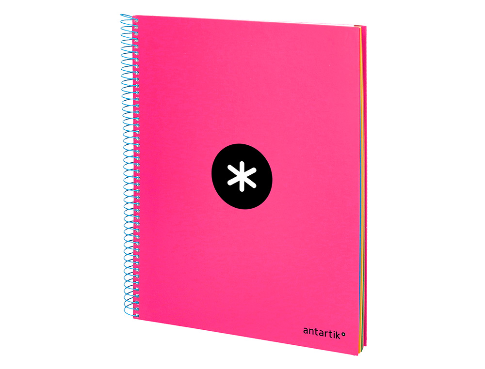Caderno espiral liderpapel din a4 antartik capa forrada 120 f 100 gr pautado 5 bandas de cores 4 furos cor rosa f. ( Imagem 5 de 12 ) - Preview