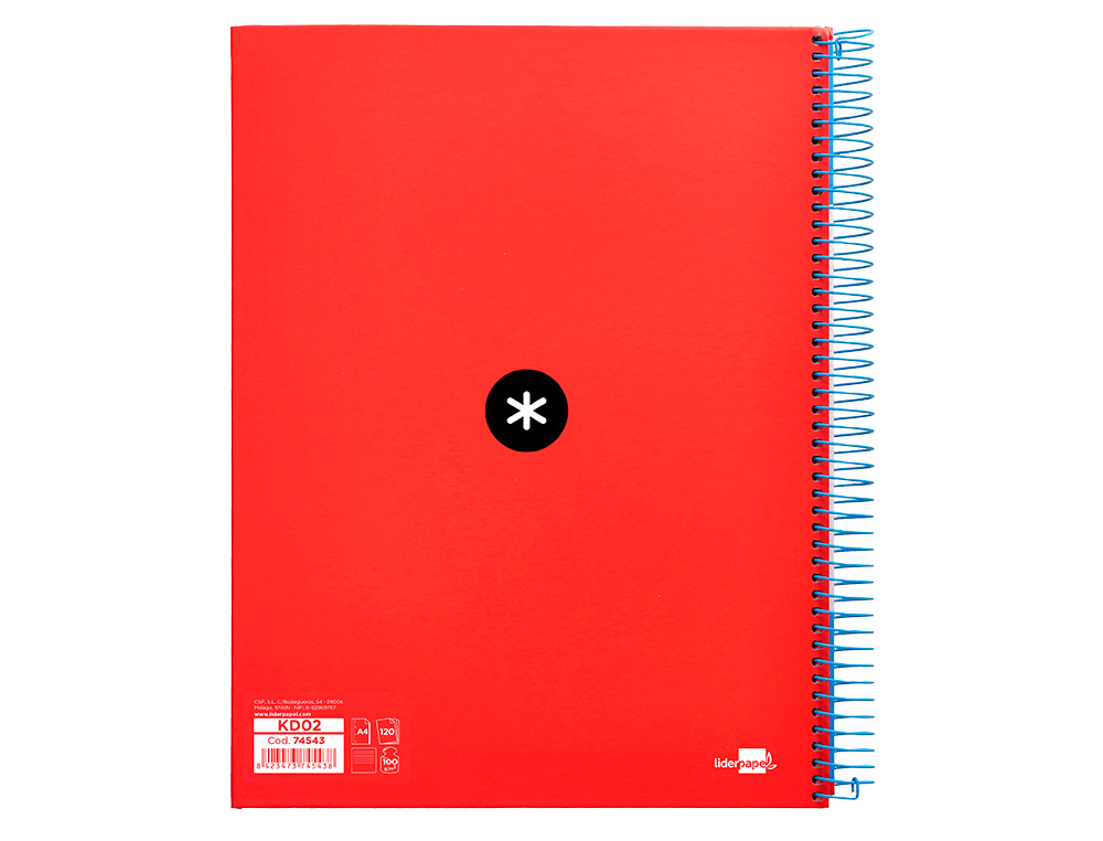 Caderno espiral liderpapel din a4 antartik capa forrada 120 f 100 gr pautado 5 bandas de cores 4 furos cor vermelho ( Imagem 3 de 12 ) - Preview