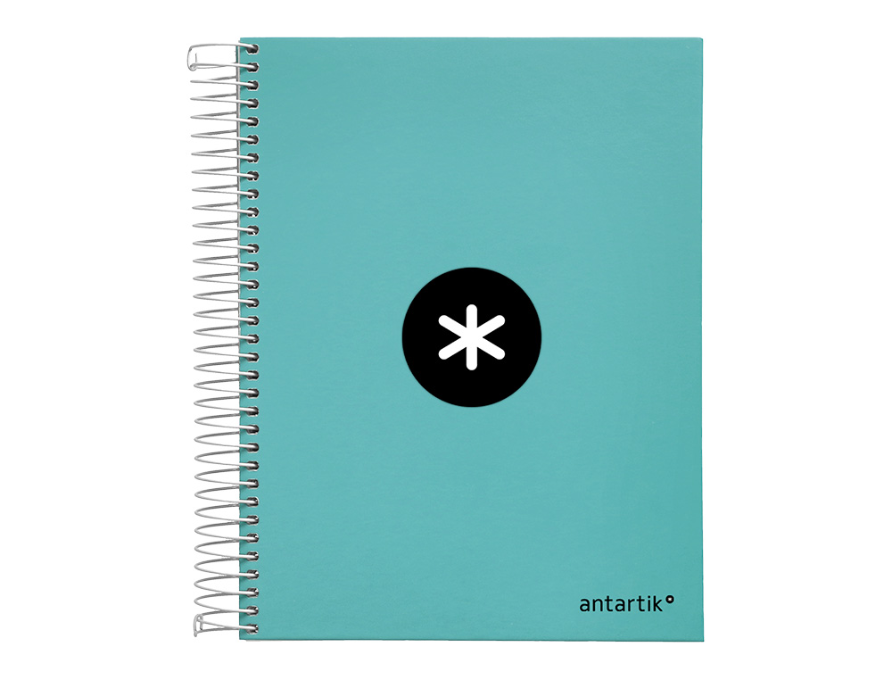 Spiral notebook, Liderpapel Din A5, Antarctica brand, 120 sheets, 100gsm paper, 5mm grid, 5 colored bands, mint color. ( Imagem 2 de 12 ) - Preview