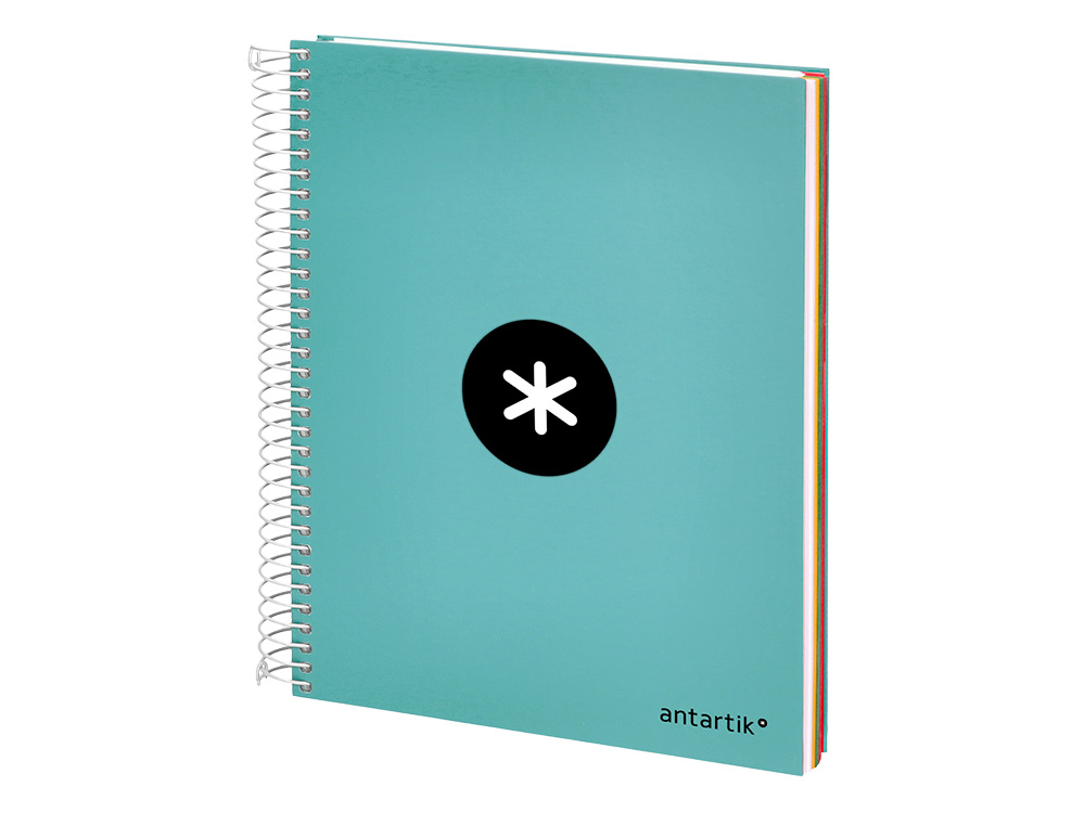 Spiral notebook, Liderpapel Din A5, Antarctica brand, 120 sheets, 100gsm paper, 5mm grid, 5 colored bands, mint color. ( Imagem 5 de 12 ) - Preview