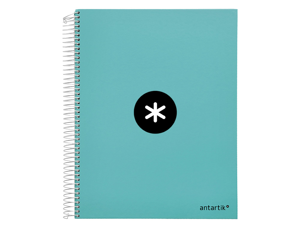 Caderno espiral liderpapel din a4 antartik 120 f 100 gr quadricula 5mm 5 bandas de cores cor menta ( Imagem 2 de 12 ) - Preview
