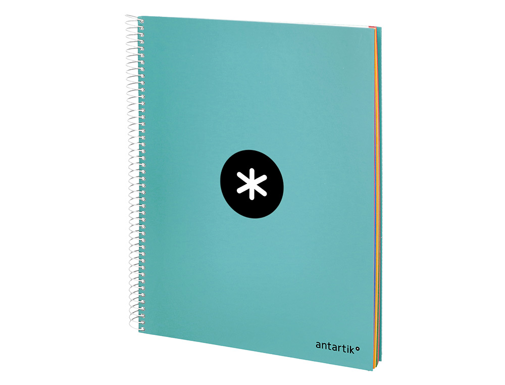 Caderno espiral liderpapel din a4 antartik 120 f 100 gr quadricula 5mm 5 bandas de cores cor menta ( Imagem 5 de 12 ) - Preview