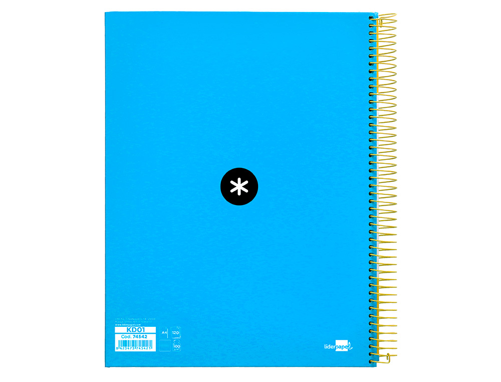 Caderno espiral liderpapel din a4 antartik capa forrada 120 f 100 gr pautado 5 bandas de cores 4 furos cor azul ( Imagem 3 de 12 ) - Preview