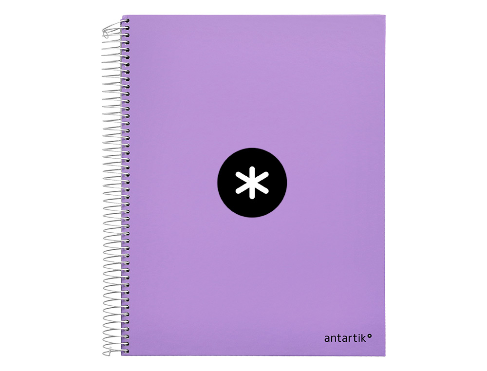 Caderno espiral liderpapel din a4 antartik 120 f 100 gr quadricula 5mm 5 bandas de cores cor lavanda ( Imagem 3 de 21 ) - Preview