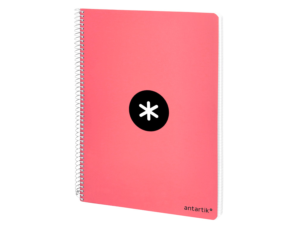 Caderno espiral liderpapel din a4 antartik capa extradura 80 f 100 gr quadricula 5 mm com margem cor coral ( Imagem 5 de 13 ) - Preview