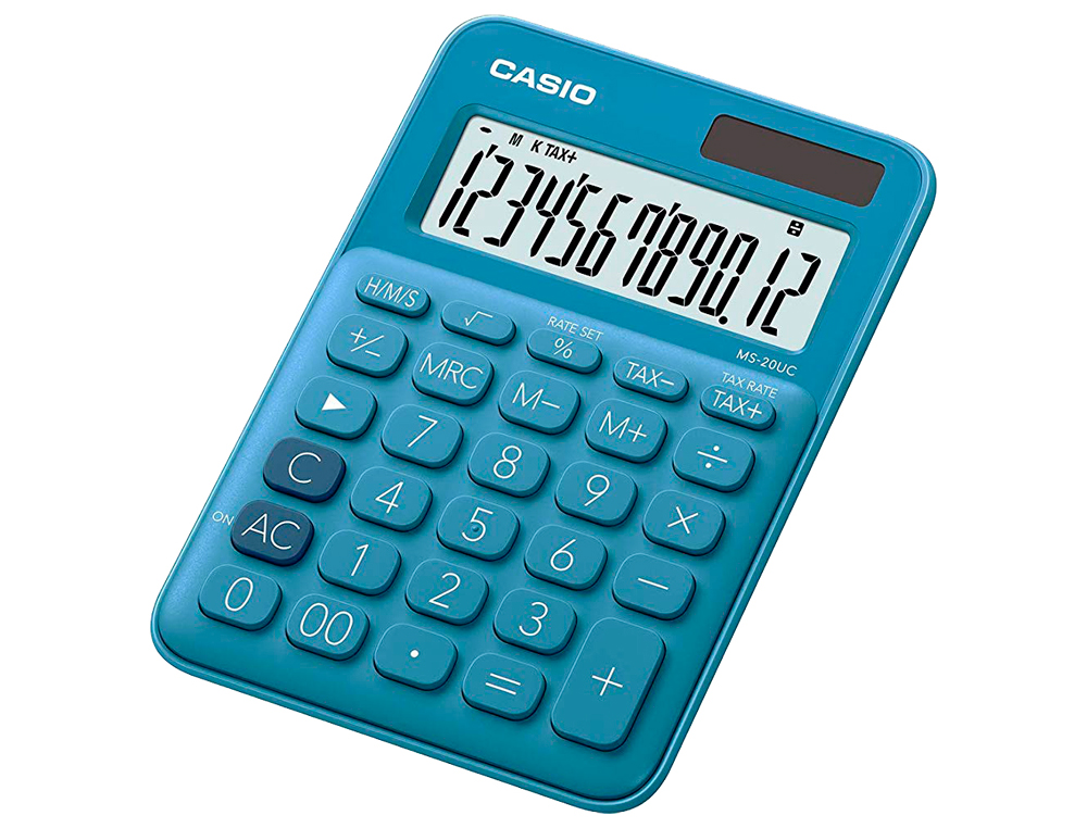 Calculadora casio ms-20uc-bu secretaria 12 digitos tax +/- cor azul ( Imagem 2 de 3 ) - Preview