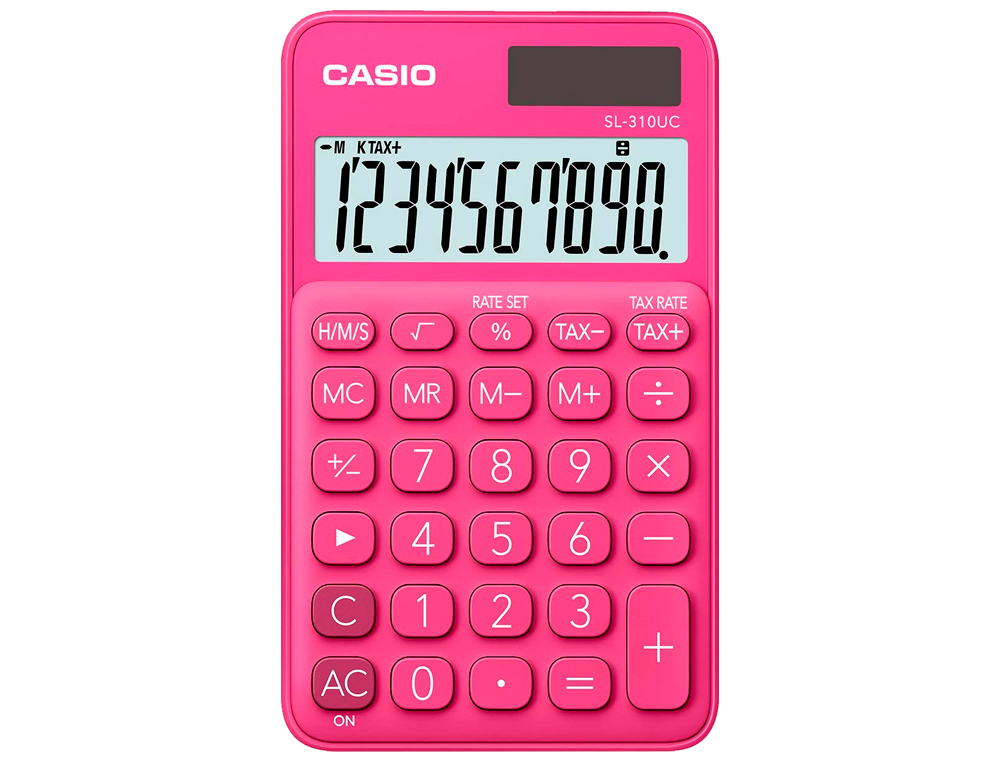 Calculadora casio sl-310uc-rd bolso 10 digitos tax +/- tecla duplo zero cor fucsia ( Imagem 2 de 3 ) - Preview