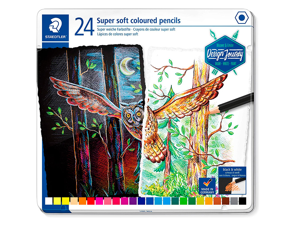 STAEDTLER - 24 SUPER SOFT COLOURED PENCILS - 149C M24 ( Imagem 2 de 6 ) - Preview