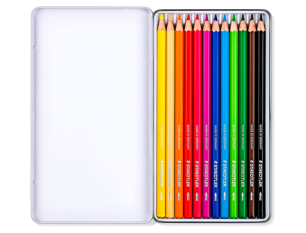 Lápis de cor aguarelável STAEDTLER Design Journey caixa metálica caixa com 12 cores ( Imagem 3 de 6 ) - Preview
