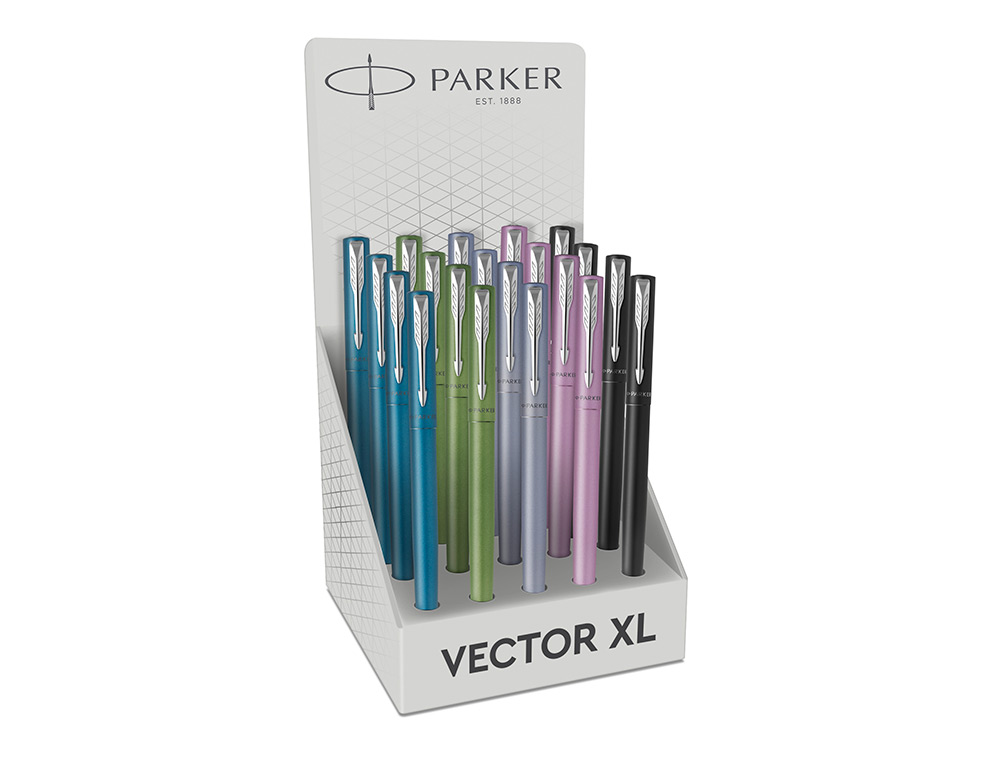 Parker Vector XL nib pen, display case of 20 units, assorted colors. ( Imagem 2 de 7 ) - Preview