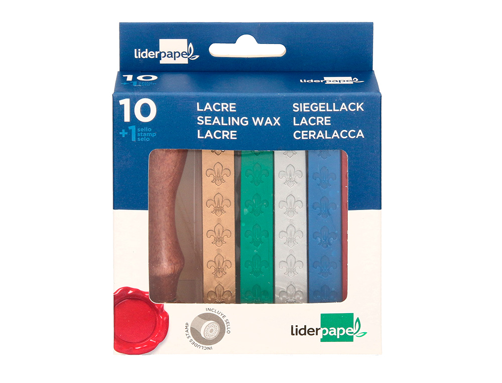 Lacre liderpapel com carimbo de carta conjunto de 10 barras cores sortidas ( Imagem 2 de 17 ) - Preview