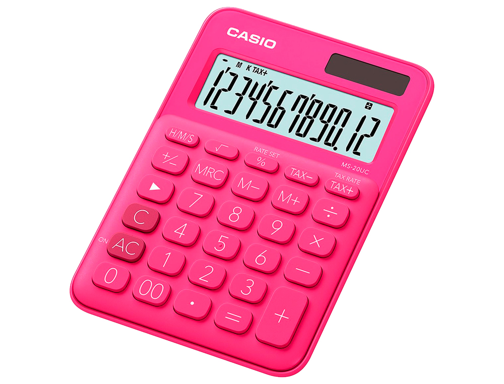 Calculadora casio ms-20uc-rd secretaria 12 digitos tax +/- cor fucsia ( Imagem 2 de 3 ) - Preview