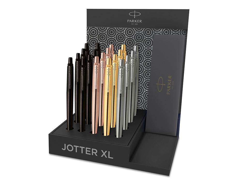 Expositor 20 esferograficas parker jotter xl monocromo aço ct em estojo ( Imagem 2 de 2 ) - Preview