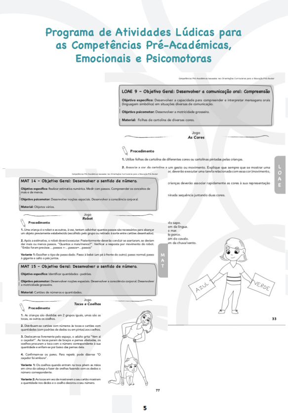 Programa de Atividades Lúdicas para as Competências Pré-Académicas, Emocionais e Psicomotoras ( Imagem 3 de 3 ) - Preview