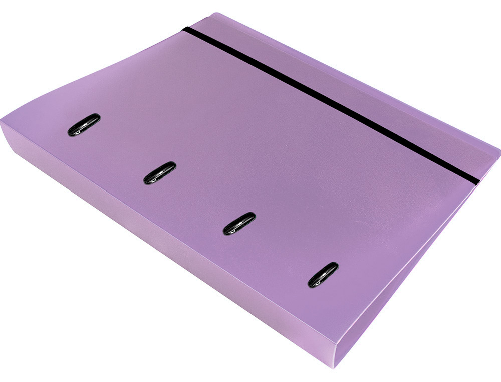 Carpeta con recambio y solapa liderpapel a4 cuadro 5mm 100 hojas 80g polipropileno 4 anillas 40mm lavanda opaco ( Imagem 4 de 6 ) - Preview