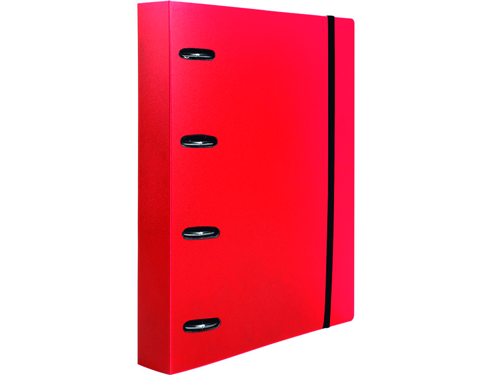 Carpeta con recambio y solapa liderpapel a4 cuadro 5mm 100 hojas 80g polipropileno 4 anillas 40mm rojo translucido ( Imagem 2 de 6 ) - Preview