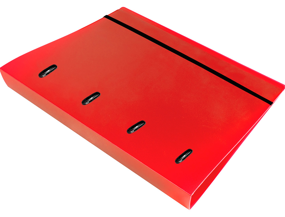 Carpeta con recambio y solapa liderpapel a4 cuadro 5mm 100 hojas 80g polipropileno 4 anillas 40mm rojo translucido ( Imagem 4 de 6 ) - Preview
