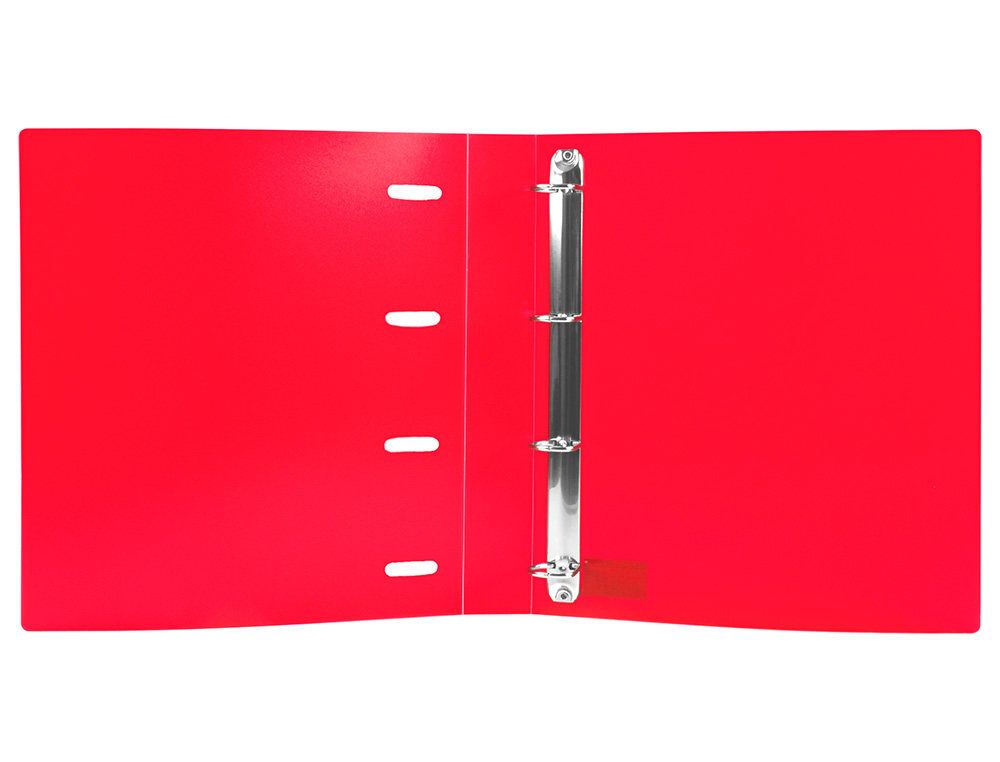 Carpeta con recambio y solapa liderpapel a4 cuadro 5mm 100 hojas 80g polipropileno 4 anillas 40mm rojo translucido ( Imagem 5 de 6 ) - Preview