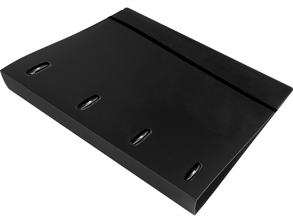 Carpeta con recambio y solapa liderpapel a4 cuadro 5mm 100 hojas 80g polipropileno 4 anillas 40mm negro opaco ( Imagem 4 de 6 ) - Preview