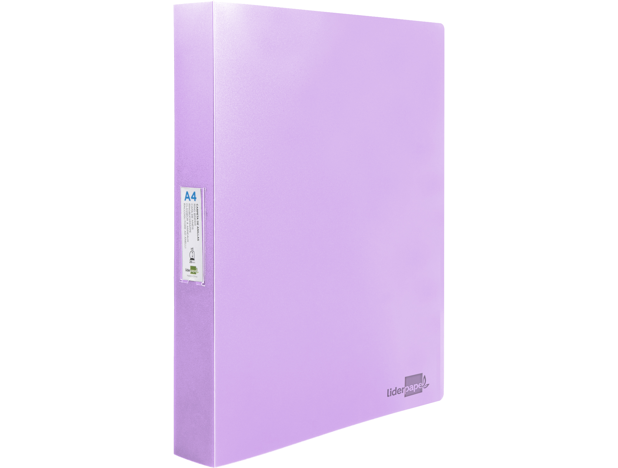 Pasta de 4 aneis mistos liderpapel 40 mm polipropileno din a4 lavanda opaco ( Imagem 5 de 16 ) - Preview