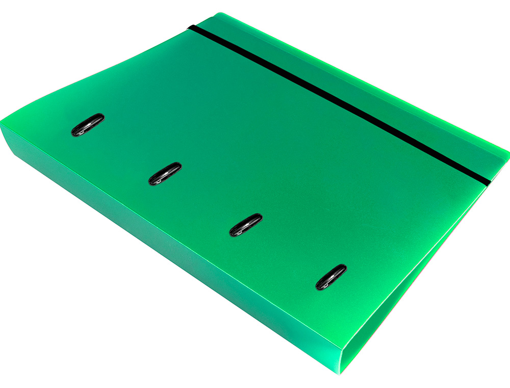 Carpeta con recambio y solapa liderpapel a4 cuadro 5mm 100 hojas 80g polipropileno 4 anillas 40mm verde ( Imagem 4 de 6 ) - Preview