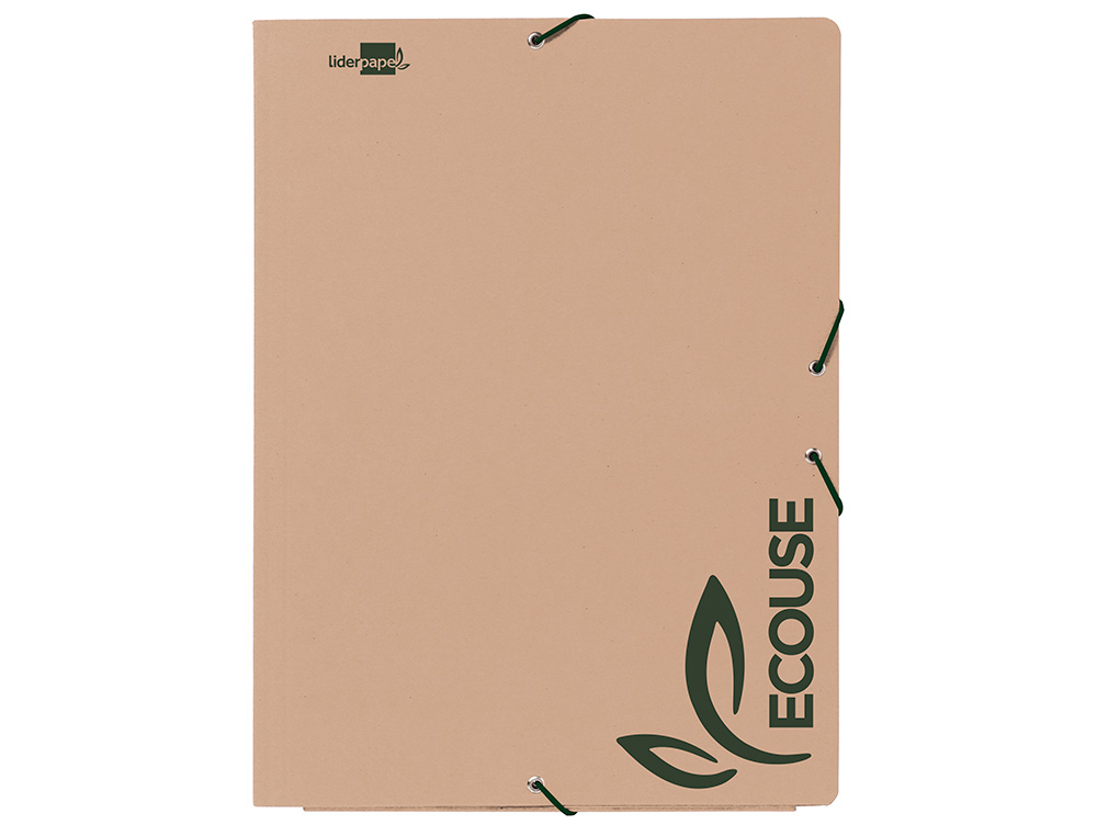 Pasta de elasticos liderpapel folio 3 abas ecouse cartolina kraft 400 g/m2 cor castanha ( Imagem 5 de 15 ) - Preview