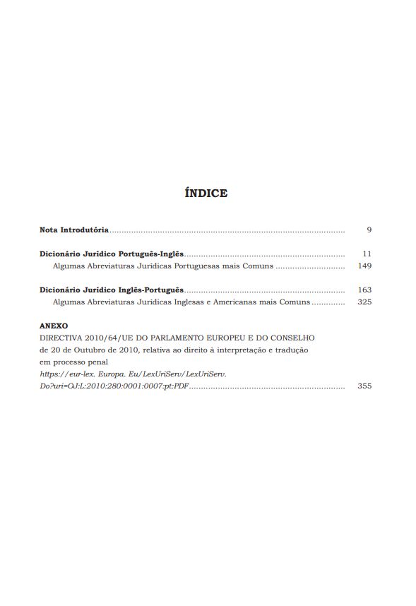 Dicionário Jurídico Português-Inglês-Português ( Imagem 2 de 2 ) - Preview