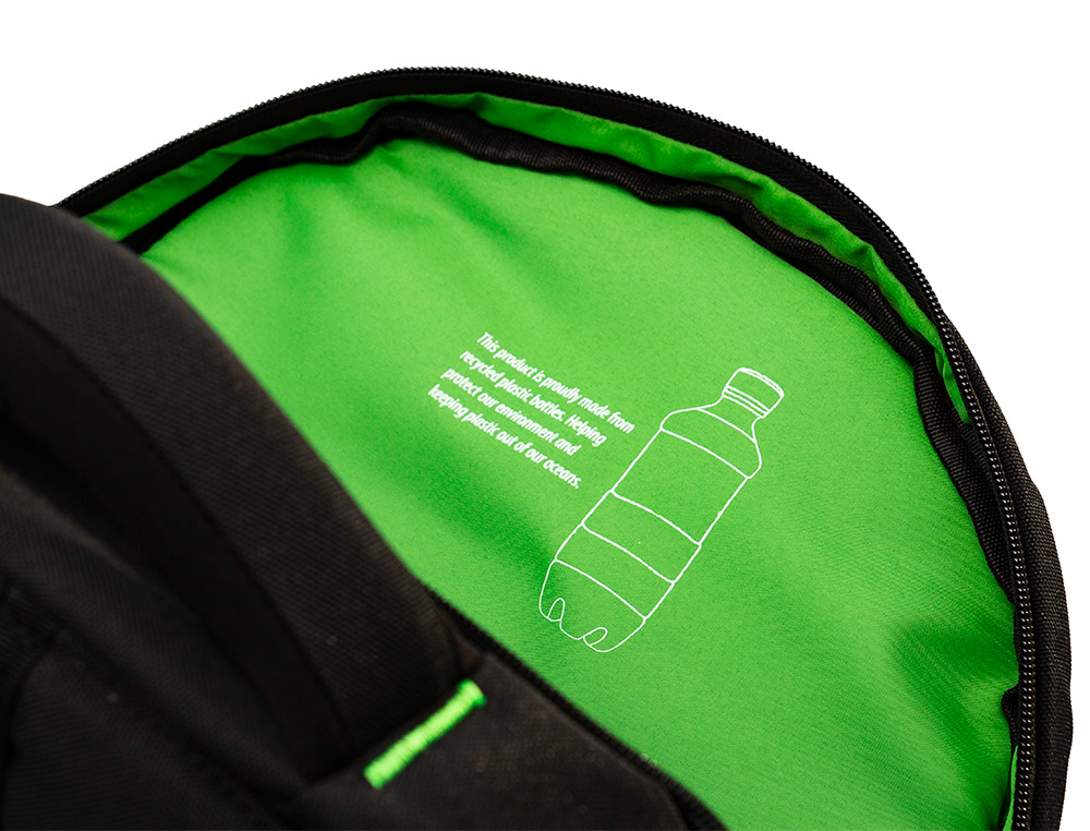 Mochila para portatil q-connect 15,6/' preta 1 asa 2 bolsos exteriores medidas 320x430x140 mm fabricada em rpet ( Imagem 5 de 7 ) - Preview