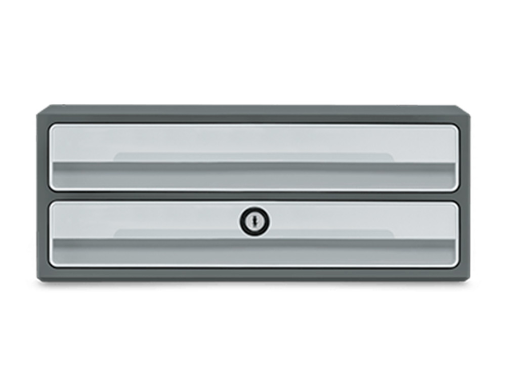 Bloco classificador de gavetas cep moov up reciclado 80% com fechadura reciclado 80% 2 gavetas cor cinza 275x369x146 mm ( Imagem 2 de 5 ) - Preview