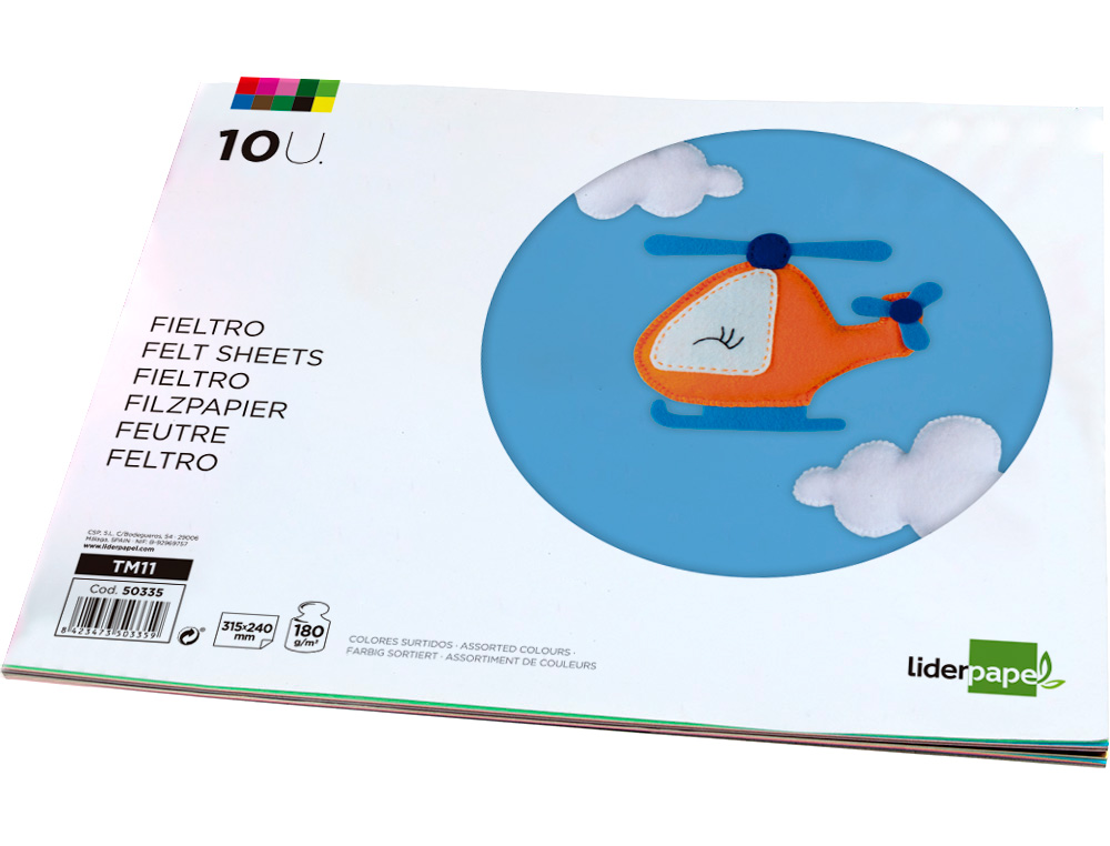 Bloco Trabalhos Manuais Liderpapel - Feltro - 210x297mm 10 f 180 gr - Cores Sortidas ( Imagem 5 de 10 ) - Preview
