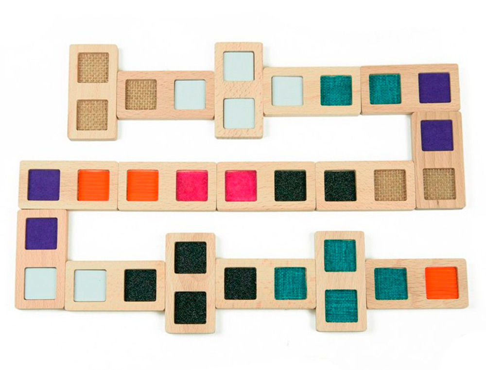 Jogo didatico andreutoys domino sensorial texturas madeira 28 pecas ( Imagem 2 de 6 ) - Preview